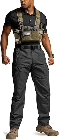 Men's Tactical Pants Raider, Water Resistant Ripstop Cargo Pants, Lightweight EDC Work Hiking Pants, Outdoor Apparel