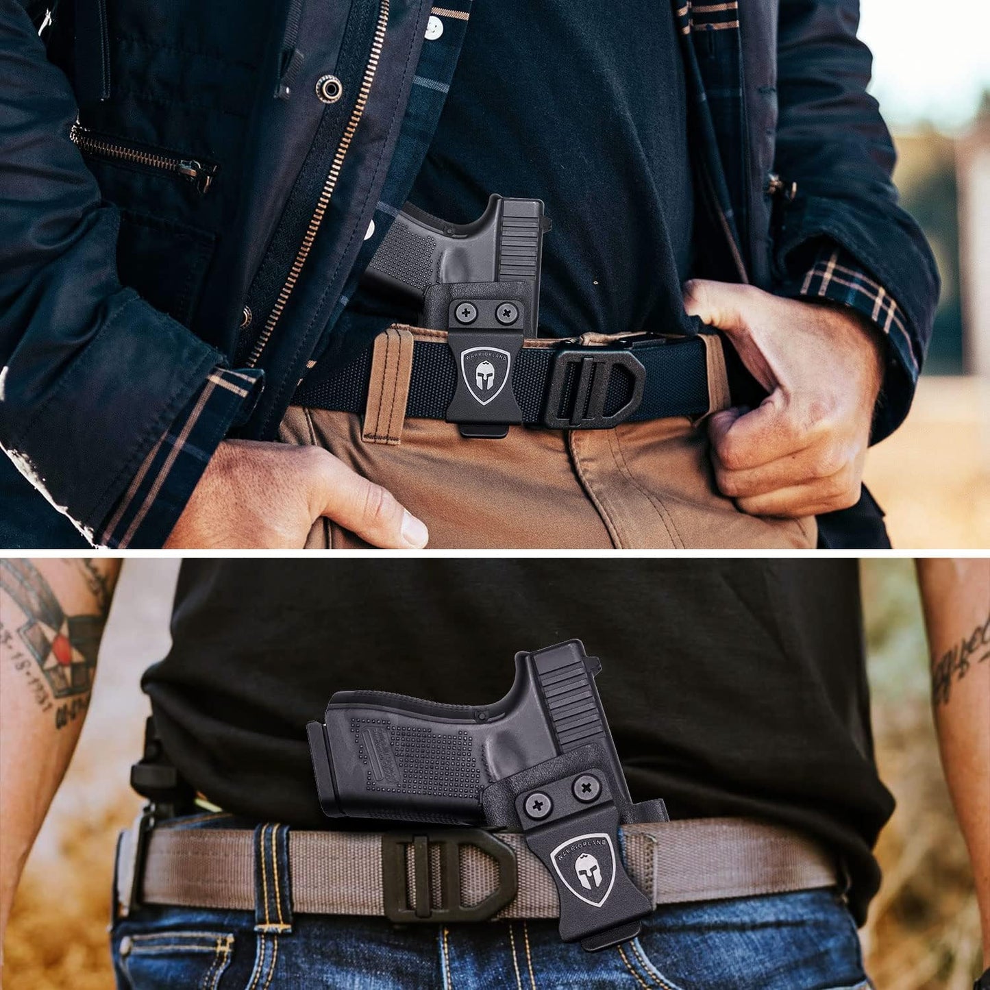 Glock 19 TLR7/TLR7A Holster IWB Kydex Holster Optic Cut Fit: Glock 17 19 19X 44 45 Gen 3-5 & Glock 23 32 Gen 3-4 TLR-7/TLR-7A, Inside Waistband Conceal Carry, Adj. Cant & Retention, Right Hand