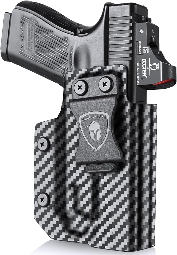 Glock 19 TLR7/TLR7A Holster IWB Kydex Holster Optic Cut Fit: Glock 17 19 19X 44 45 Gen 3-5 & Glock 23 32 Gen 3-4 TLR-7/TLR-7A, Inside Waistband Conceal Carry, Adj. Cant & Retention, Right Hand