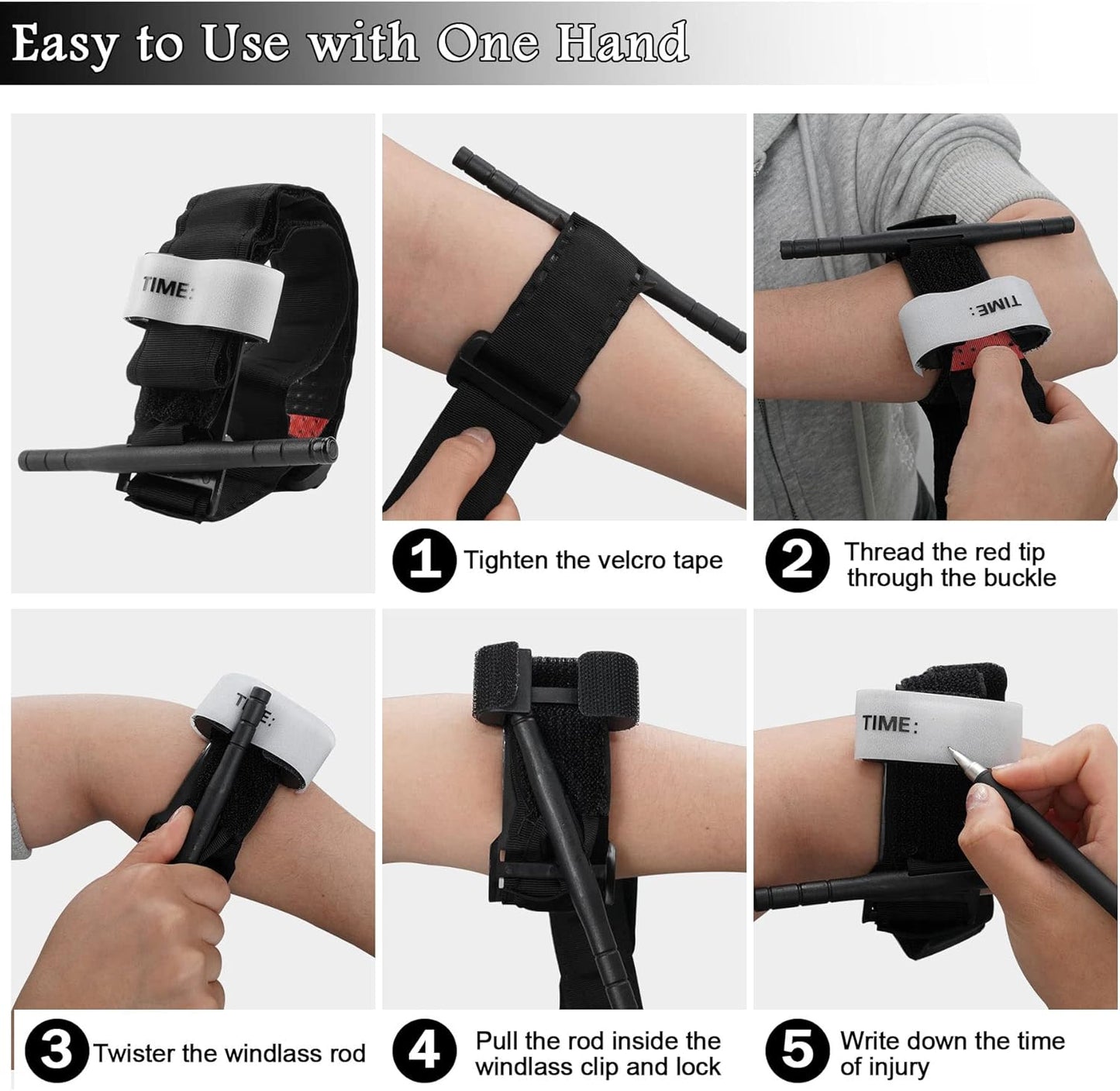 Tourniquet Holder with Combat One-Handed Tourniquet, Tatical Pouch Included Rescue Medical Tourniquet for Emergency First Aid, 1 Pack Black Tourniquet Tatical Pouch Kit (1 Pack Black)