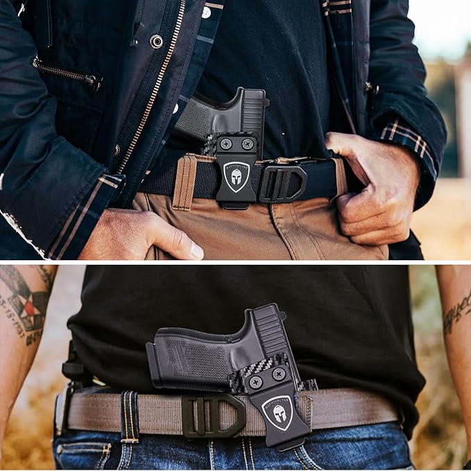 Glock 19 TLR7/TLR7A Holster IWB Kydex Holster Optic Cut Fit: Glock 17 19 19X 44 45 Gen 3-5 & Glock 23 32 Gen 3-4 TLR-7/TLR-7A, Inside Waistband Conceal Carry, Adj. Cant & Retention, Right Hand