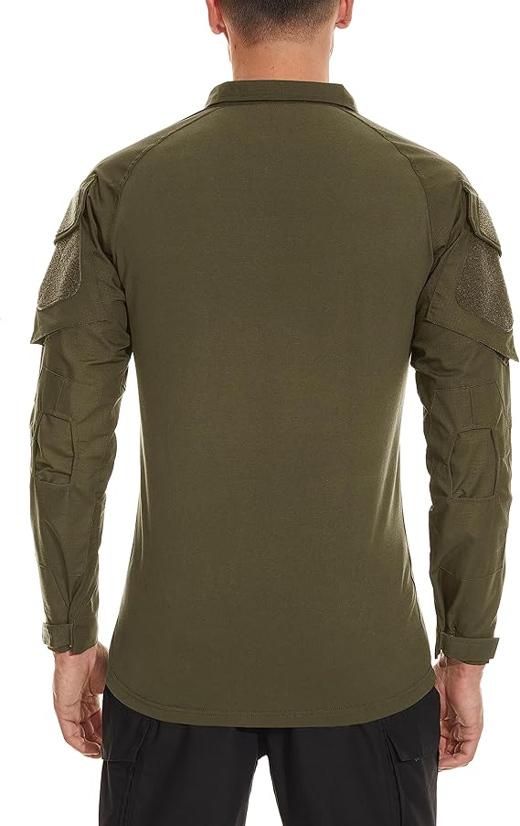 Shirt 1/4 Zip with PoMen's Tactical Shirt Long Sleeve Combatckets Military Army Paintball Airsoft Breathable