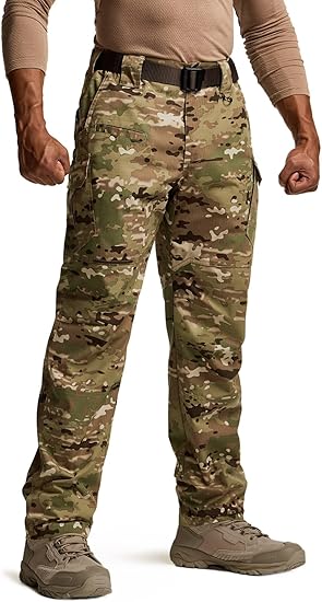 Men's Tactical Pants Raider, Water Resistant Ripstop Cargo Pants, Lightweight EDC Work Hiking Pants, Outdoor Apparel