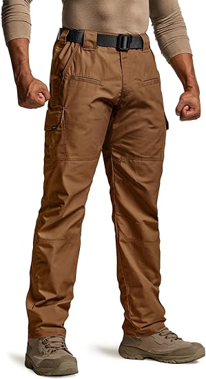 Men's Tactical Pants Raider, Water Resistant Ripstop Cargo Pants, Lightweight EDC Work Hiking Pants, Outdoor Apparel