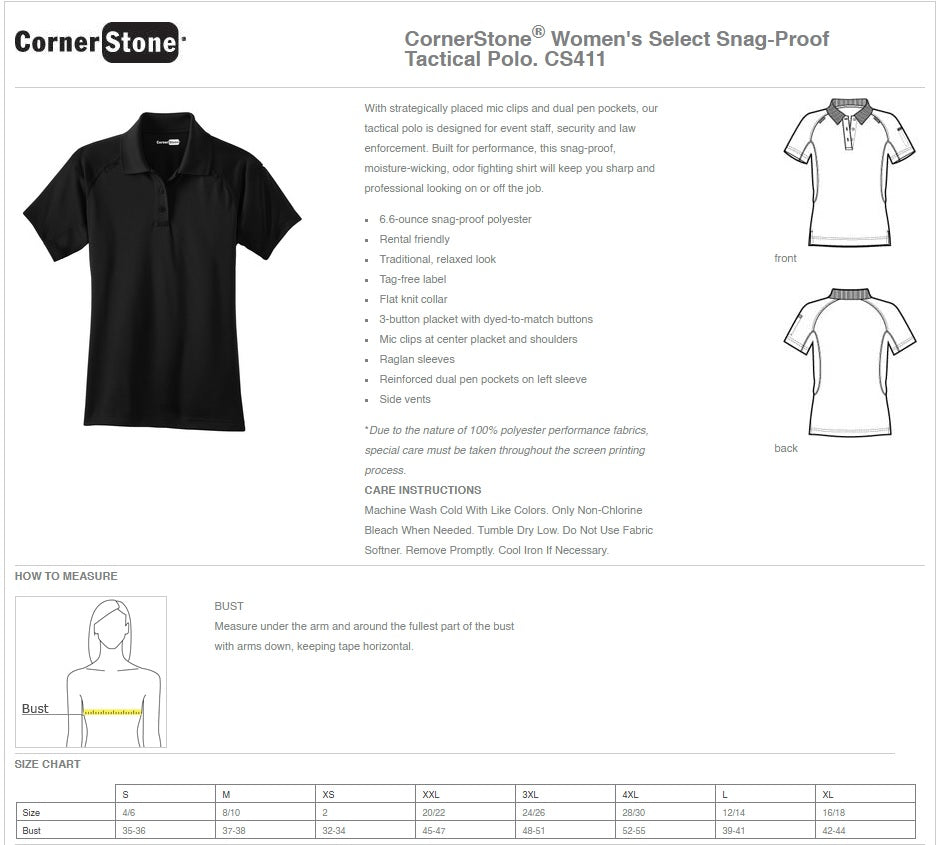 Women's Select Snag-Proof Tactical Polo CornerStone®  - Ref CS411