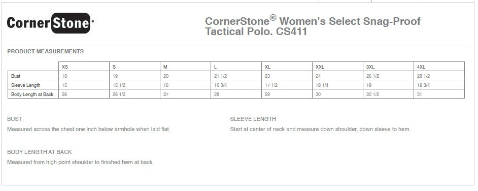 Women's Select Snag-Proof Tactical Polo CornerStone®  - Ref CS411