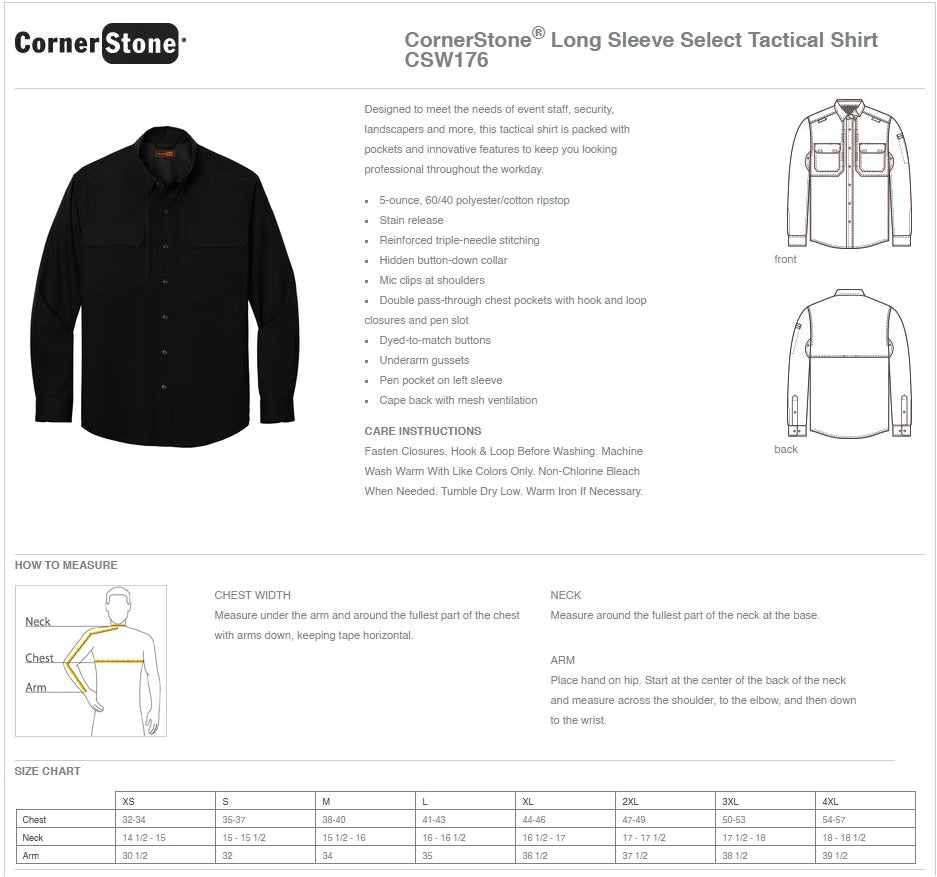 Long Sleeve Select Tactical Shirt CornerStone® - Ref CSW176