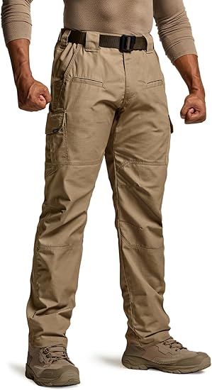 Men's Tactical Pants Raider, Water Resistant Ripstop Cargo Pants, Lightweight EDC Work Hiking Pants, Outdoor Apparel