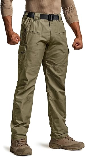 Men's Tactical Pants Raider, Water Resistant Ripstop Cargo Pants, Lightweight EDC Work Hiking Pants, Outdoor Apparel